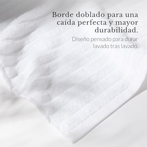 Juego de 4 toallas de algodón turco Meadow de 600GSM con toalla de baño grande 6