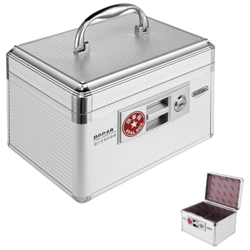 EnergyLion 印鑑ケース ホルダー 印箱 ハンコケース ゴム印 はんこ 整理整頓 アルミ合金 印鑑 鍵付き保管箱 金融用品 銀行専用保管箱 多機能 携帯便利 コンパクト 大容量 防水 (B8050(6つのグリッド))