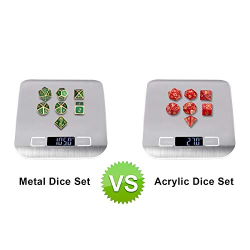 Metal Dice Set D&D, Dndnd 7 Die Green Dnd Dice With Metal Case For Dungeons And Dragons Role Playing Game And Tabletop Games (Gold Number With Enamel Green) #TOP5