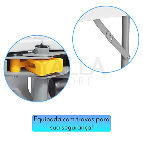 Mesa Camping Praia Dobrável 122x60 4 Pessoas Aço Vira Maleta MM House