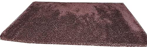 Image of Hand Woven Plain Shagg Collection with 2 Inch Pile Height Carpet for Living Room Size 2x8 Feet Coular Brown