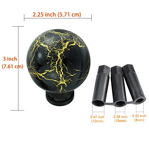 Arenbel Car Racing Round Gear Shifter Grip Speed Handle Marble Ball Shape Stick Lever Shift Head Knob Fit Regular Auto Manual Transmissions, Black #TOP2