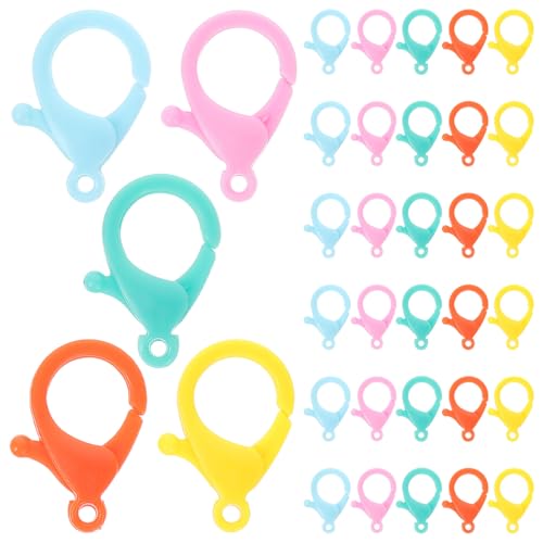 Cabilock 50 Cierres de Pinza de Langosta de Plástico Multicolor para Joyería Artesanal DIY Broches para Collares Pulseras y Llaveros Accesorios Resistentes y Duraderos para Manualidades