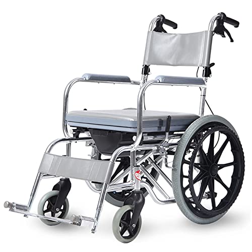 Duschstuhl mit Armlehnen Klappbar mit Rollen Toilettenrollstuhl Fahrbarer...