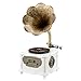 White Vintage Classic Home Decoration Retro Antique Gramophone Phonograph Turntable Vinyl Record Player Stereo Speakers System Control 33/45 RPM FM AUX USB CD Ouput Bluetooth 4.2 (White)