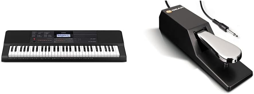 CasioCT-X700C5 Full Size High-Grade Touch Response Keyboard in Black & M-Audio SP-2 - Universal Sustain Pedal with Piano Style Action, The Ideal Accessory for MIDI Keyboards