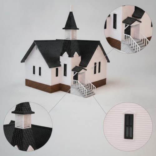 Iglesia Escala 1:64 maqueta de iglesia en miniatura compacta de alta fidelidad para coleccionistas 4