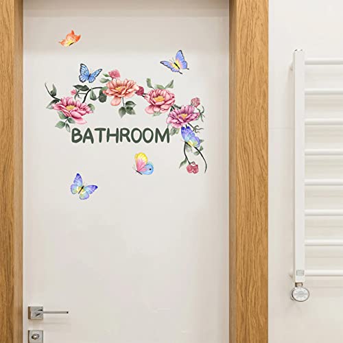 Set de 2 Vinilos Decorativos Flores y Mariposas para Baño miniatura 7