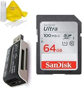 2-Pack 128GB SDXC Memory Cards For Canon Cameras - Class 10 UHS-I High Speed With Accessory Bundle | DSLR Photography Cards