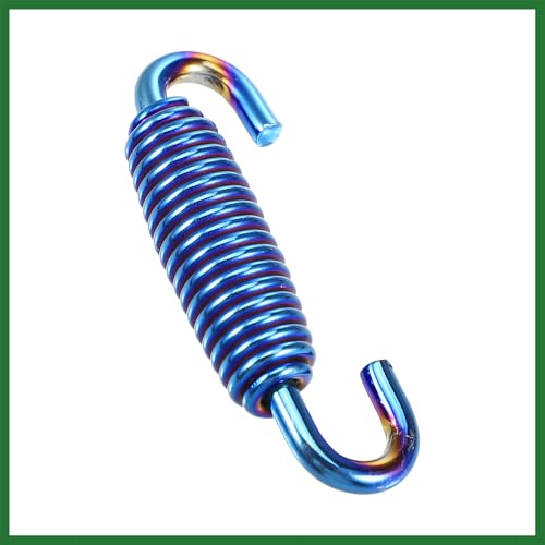Image of Motoforti 6 Pcs 55mm 2.17 inch Motorcycle Muffler Exhaust Pipe Spring Universal Stainless Steel Blue Long-lasting