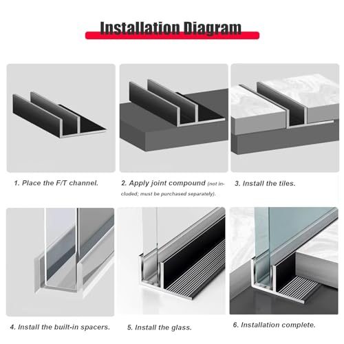 Rieles de aluminio plateados para barandillas de vidrio modernas 8
