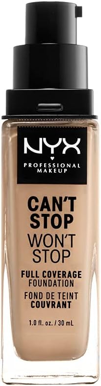 Base líquida NYX PROFESSIONAL MAKEUP Can't Stop Won't Stop, acabamento matte, tom Buff