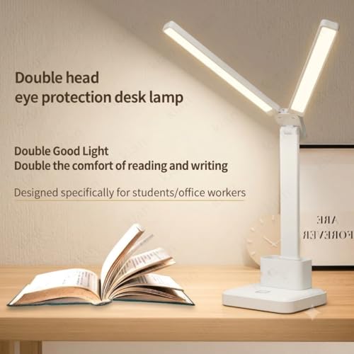 Image of Kian LED Desk Lamp with Pen & Phone Holder - USB Charging Study Lamp with Touch Sensor, Adjustable Brightness, Eye Protection & Foldable for Students, Reading & Office(Pack of 1) (Lamp 3)