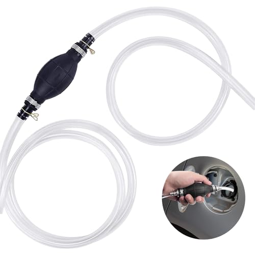 Pompe Manuelle Siphon,Pompe de Siphon à Main,Pompe Manuelle Transfert de Liquide Portative, Pompe à Main Tuyau à Essence, Aspiration Pompe de Transfert pour l'eau Huile Essence Diesel Carburant