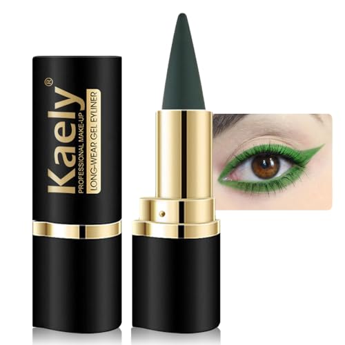 AMY'S DIARY Green Gel Eyeliner Pencil,Waterproof Smudge Proof Eye Liner Pen,Cat Eye Goth Halloween Makeup,Eye Face Paint Lipstick Crayon,Color Colorful Eyeliner Eyeshadow Stick (green)