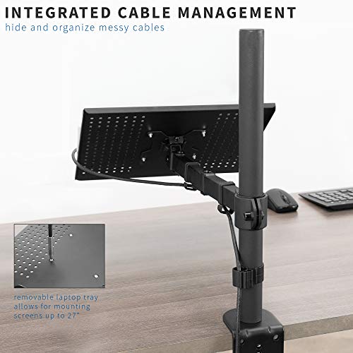 Vivo Single Laptop Notebook Desk Mount Stand - Fully Adjustable Extension With C Clamp (Stand-V001L) #TOP4