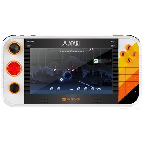 MY ARCADE Atari Gamestation Go, tragbare Retro-Spielkonsole mit über 200 Spielen, 7-Zoll-Bildschirm, WLAN, wiederaufladbarem Akku