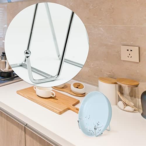 SZXMDKH 3inch Plate Display Stand Picture Easel, Metal Plate Stands, Holder Display Pictures Frame, Photo, Decorative Plate, Dish, Tabletop Art(silver)