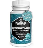 Vitamaze cultures complex high dose with 50 billion KBE in 1 capsule, 20 bacterial cultures for the D...