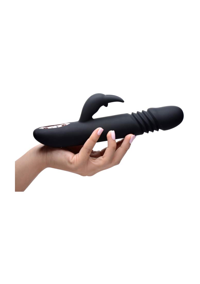 Royal Rabbits Bunny Thrust 10X Thrusting Rabbit Vibrator - Black