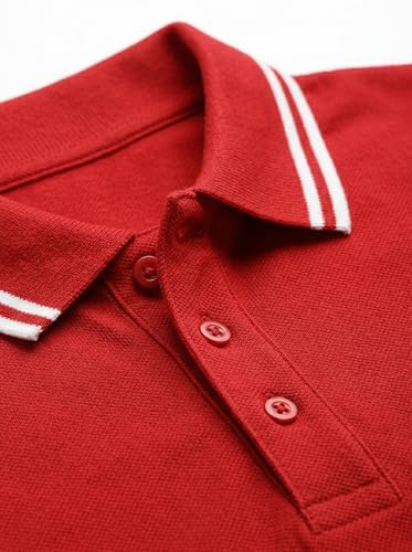 Image of Hangout Hub Hybrid Men's Polycotton Polo T-Shirt | Solid Finish | 260 GSM Premium Fabric | Half Sleeve Collared Neck | Regular Fit | Casual & Office Wear | Set of 1, 2 & 3