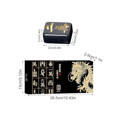 Juego de Mahjong compacto negro de 2 cm Generisch para mesa 6