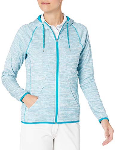 Cutter & Buck Annika Women's Direction Full Zip Long Sleeve Hoodie, White/Gem, XXL