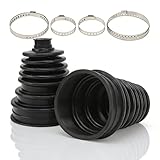 soufflet de cardan, Soufflet de cardan universel, 2 pièces, avec 4 colliers de serrage en acier inoxydable, soufflets de cardan hautement flexible pour voitures,black