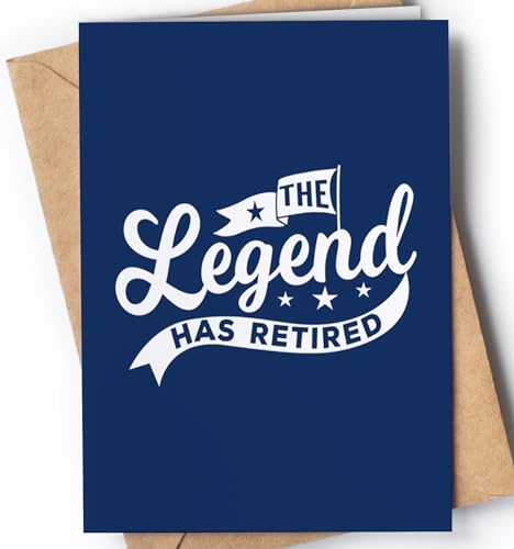 Funny Retirement Cards for Women & Men - Coworker Leaving & Goodbye Cards - The Legend Has Retired