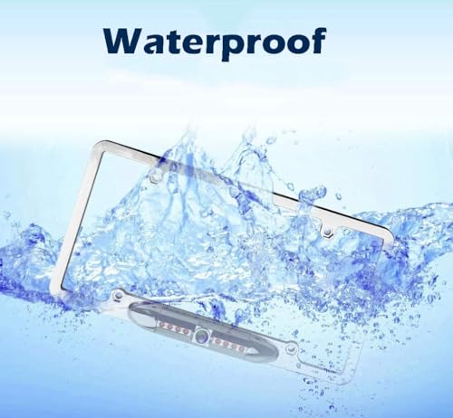 Image of Backup HD Camera Frame License Plate Rear Night Vision Waterproof Compatible with Sony Car Radio XAV-AX150 XAV-9500ES XAV-AX3200 XAV-AX5000 XAV-AX5600 XAV-AX7000 XAV-AX8000 Chrome