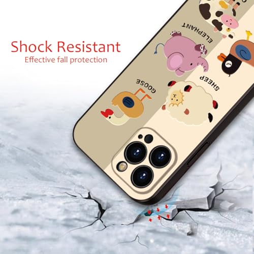 Printed Cute Animal Patter for iPhone 15 pro max Cute Girl Cartoon Case, Printed with a for Women Girls Variety of Cartoon Animal Pattern Design of Cell Phone Protective Cover (B2-Cartoon)