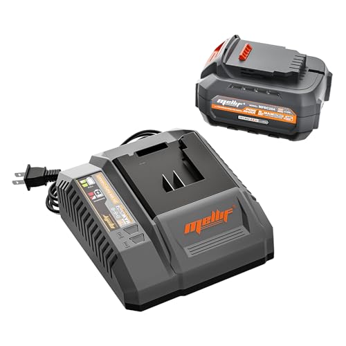 Mellif 20V 4.0 Battery & Fast Charger Kit, Compatible with DeWalt Power Tools, 10C / 40Amps, Replacement Li-Ion Battery with Smart Charging, Extreme Weather & Shock Resistant (Gray for Dewalt)