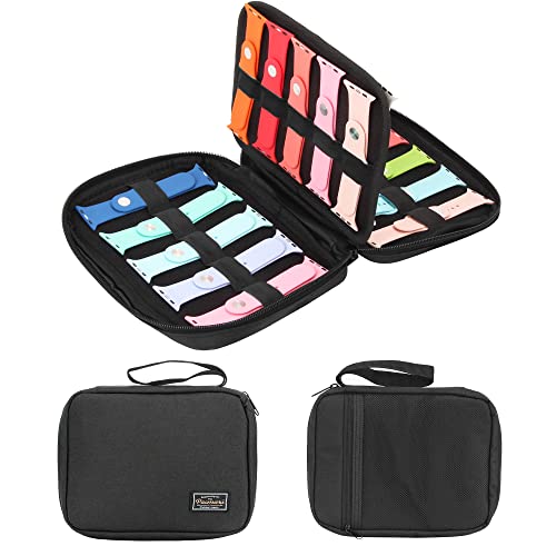 Image of PACMAXI 20 Watch Bands Storage Carrying Case Compatible with Watches,Expandable Watch Band Holder Stores 20 Watch Bands Fit for Most Sizes of Watch Straps,Organizer for Watch Bands, Bag Only