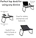 Sofia + Sam Lap Tray with Tablet & Phone Slots - Metal Folding Legs - Lap Desk with Tilting Top - Laptop Stand - Breakfast Serving Bed Tray - Black