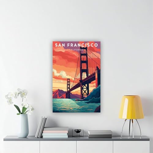 Poster San Francisco toile Golden Gate Bridge décoration murale 50x76