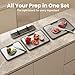 SMIRLY Titanium Cutting Board for Kitchen, Double Sided Chopping Board Set with Holder, 100% Pure Titanium, Dishwasher Safe, 3 Pack