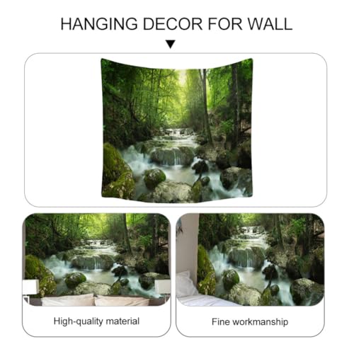 Tapiz de poliéster de bosque y cascada con acabado textil resistente y suave 3