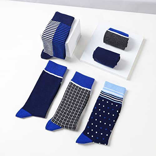 GLENMEARL 6 Pack Dress Socks for Men, Patterned Mens Socks With Gift Box Casual Business Socks3