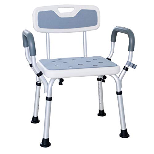 Bathtub Shower Lift Chair Ergonomic Bath/Shower Stool Bathroom Seat with Handrail Backrest Disability Aid Non-Slip Leg Pad for Elderly & Disabled