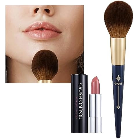 Flawless Glamour Duo: READY TO SHINE CRUSH ON YOU Lipstick 301 & GORGEOUS Tapered Powder Brush Cover