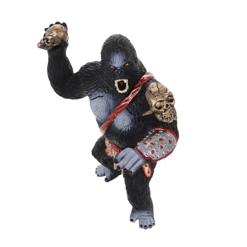 HAWILLOSCH Escultura de Gorila Animales Etiqueta Mini Selva Modelo de Gorila Modelos de Mono Peluche de Gorila Estatua de Gorila decoración de Estatua de Mono de polivinilo Rojo