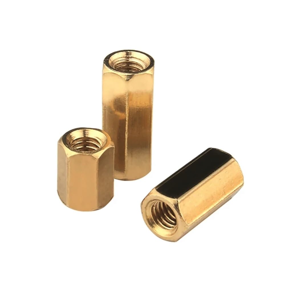 2-10Pcs 5/16-18 UNC 5/16-24 UNF Thread Brass Hexagon Coupling Nuts Thickened Copper Connector For Mechanical Parts(5I16-24x10x40(2Pcs))