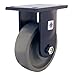 RWM Casters 75 Series Plate Caster, Rigid, Kingpinless, Forged Steel Wheel, Roller Bearing, 6000 lbs Capacity, 10" Wheel Dia, 3" Wheel Width, 11-1/2" Mount Height, 6-1/2" Plate Length, 4-1/2" Plate Width