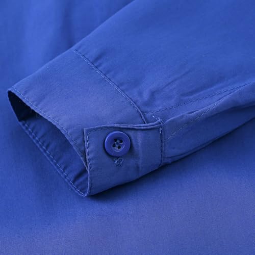 Boys Long Sleeve Solid Color Shirts Classic Collared Button Cotton Trendy Shirts Tops Fall Clothes with Chest Pocket3
