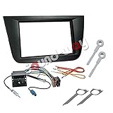 Tamaño: 2 DIN Sound-way Kit Montage Autoradio, Marco 2 DIN Radio de Coche, Adaptador Antena, Cable Adaptador Conector ISO, Llaves Desmontaje compatible con Seat Altea, Altea XL, Toledo