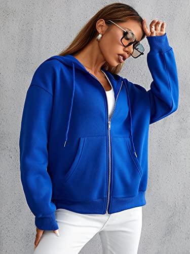 Sweats à capuche simples couleur bleu royal pour un look épuré