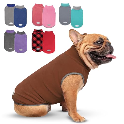 Image of cyeollo 2 Pack Fleece Dog Sweater Pullover Lightweight Reflective Jacket