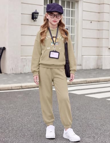 Image of Arshinet Girls 2 Piece Outfits Hoodie Sweatsuit Sets Oversized Sweatshirt and Baggy Fall Fashion Sweatpant with Pockets