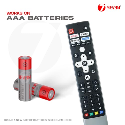 Image of 7SEVEN Remote Control Compatible with Croma Google TV LED UHD 4K Smart TVs - Ensure Key-by-Key Match with Original Remote for Perfect Compatibility - No Voice Command, Plug & Play Functionality