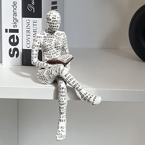Lubalureading Woman Figurine,Resin Statue Decoration,Abstract Sculpture Of Small People For Modern Desk Tops, Bookshelves, Cabinets Home Decoration (C) #TOP5